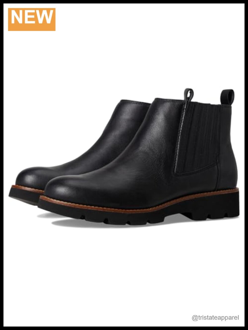 Waterproof Leather Chelsea Boot Ankle Bootie Lug Sole Zipper